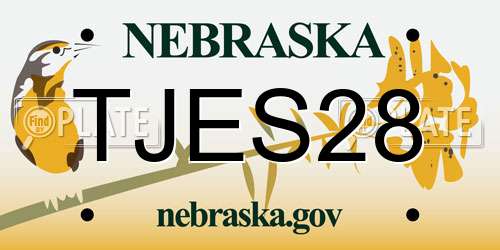 TJES28 Nebraska License Plate