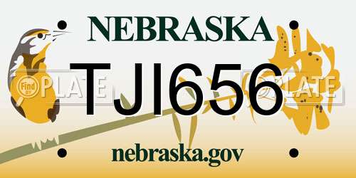 TJI656 Nebraska License Plate