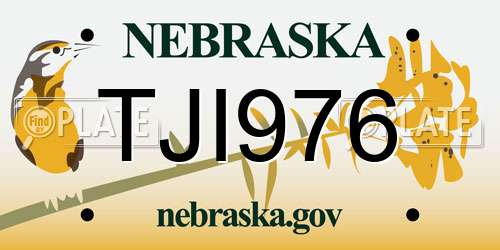 TJI976 Nebraska License Plate