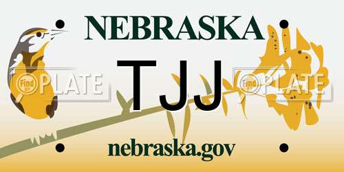 TJJ Nebraska License Plate