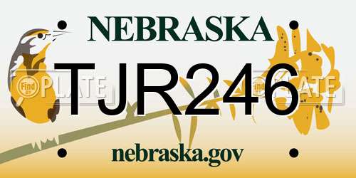 TJR246 Nebraska License Plate
