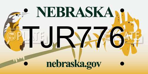 TJR776 Nebraska License Plate