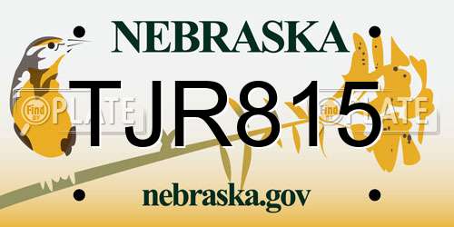 TJR815 Nebraska License Plate