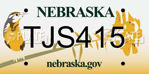 TJS415 Nebraska License Plate