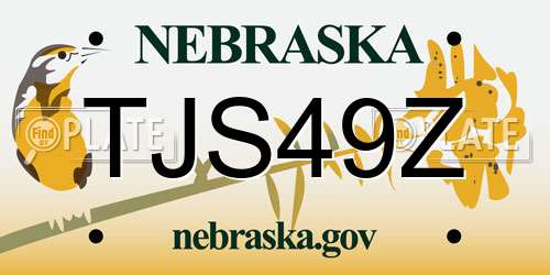 TJS49Z Nebraska License Plate