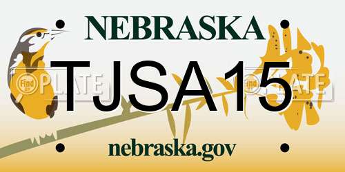 TJSA15 Nebraska License Plate