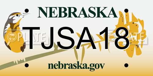 TJSA18 Nebraska License Plate