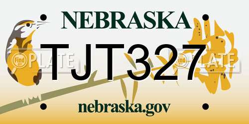 TJT327 Nebraska License Plate