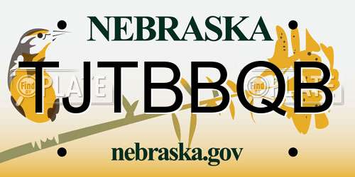 TJTBBQB Nebraska License Plate