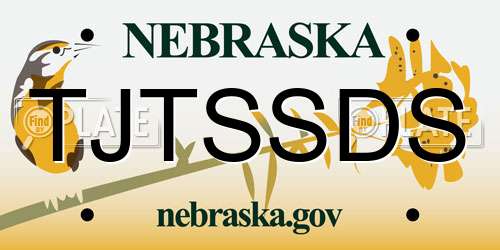 TJTSSDS Nebraska License Plate