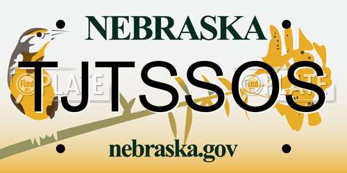 TJTSSOS Nebraska License Plate