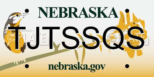 TJTSSQS Nebraska License Plate