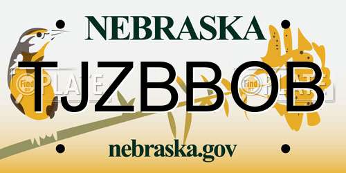 TJZBBOB Nebraska License Plate