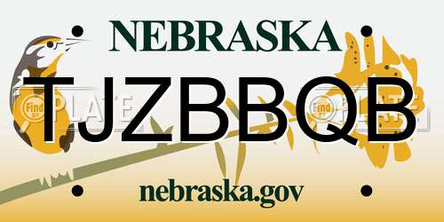 TJZBBQB Nebraska License Plate