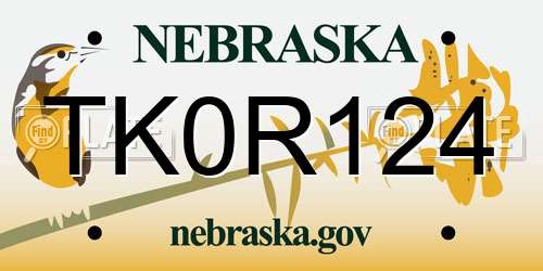 TK0R124 Nebraska License Plate