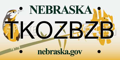 TKOZBZB Nebraska License Plate