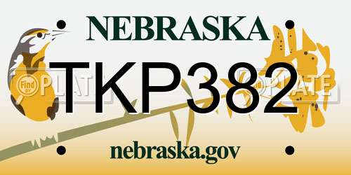 TKP382 Nebraska License Plate