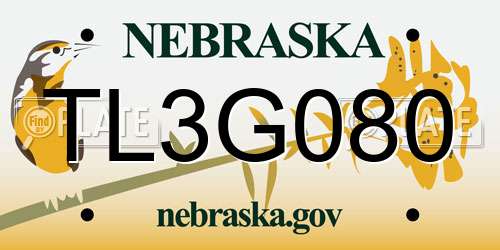 TL3G080 Nebraska License Plate