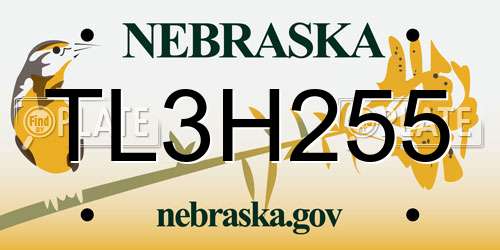 TL3H255 Nebraska License Plate