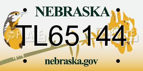 TL65144 Nebraska License Plate