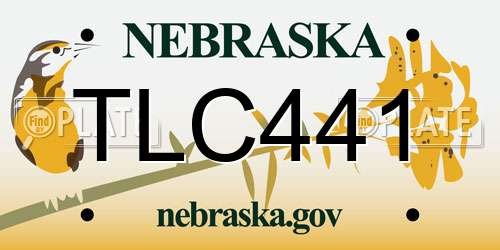 TLC441 Nebraska License Plate