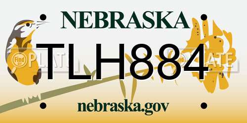 TLH884 Nebraska License Plate