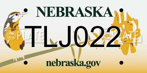 TLJ022 Nebraska License Plate