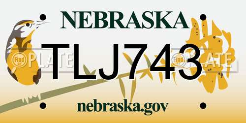 TLJ743 Nebraska License Plate