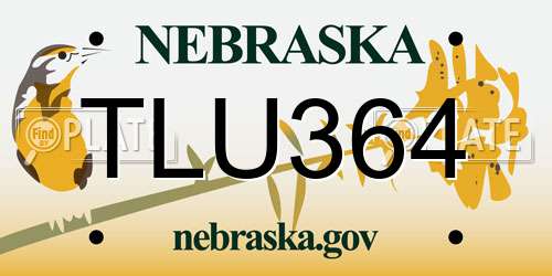 TLU364 Nebraska License Plate