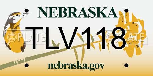 TLV118 Nebraska License Plate