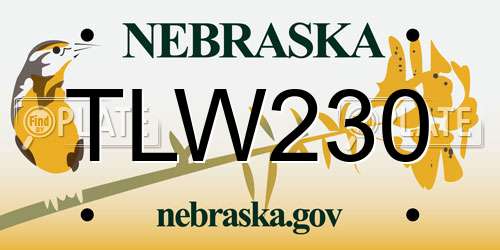 TLW230 Nebraska License Plate