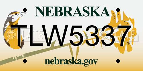 TLW5337 Nebraska License Plate