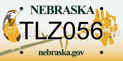 TLZ056 Nebraska License Plate