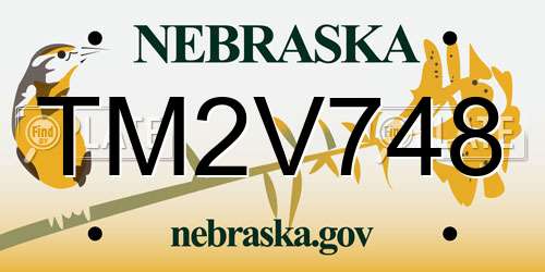 TM2V748 Nebraska License Plate