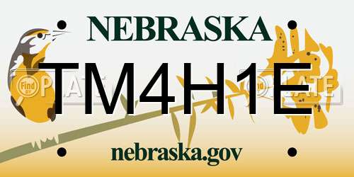 TM4H1E Nebraska License Plate