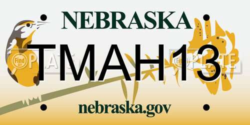 TMAH13 Nebraska License Plate
