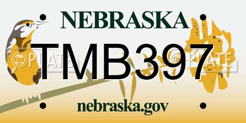 TMB397 Nebraska License Plate
