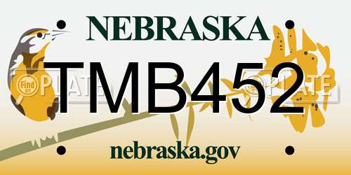 TMB452 Nebraska License Plate