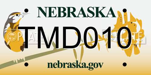 TMD010 Nebraska License Plate