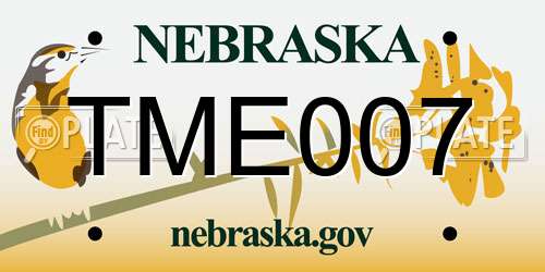 TME007 Nebraska License Plate