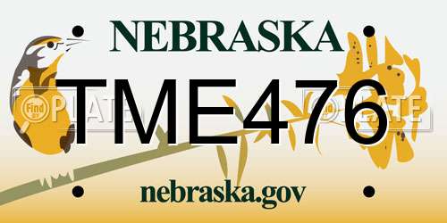 TME476 Nebraska License Plate