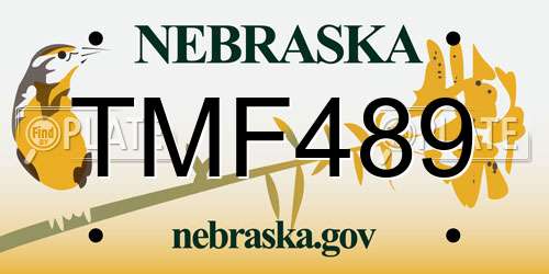 TMF489 Nebraska License Plate