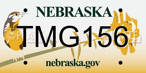 TMG156 Nebraska License Plate