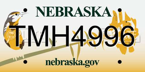 TMH4996 Nebraska License Plate