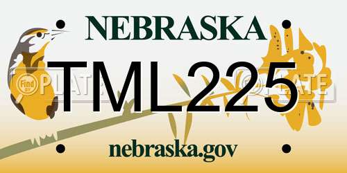 TML225 Nebraska License Plate