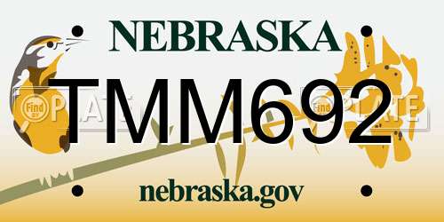 TMM692 Nebraska License Plate