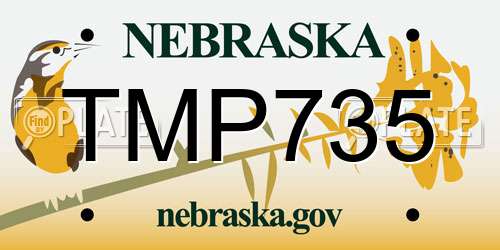 TMP735 Nebraska License Plate
