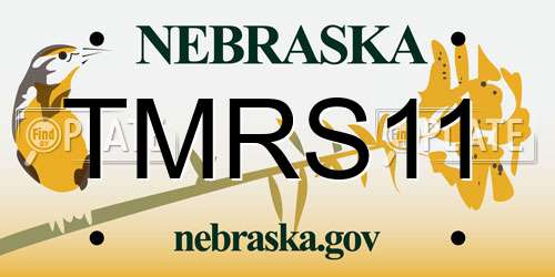 TMRS11 Nebraska License Plate