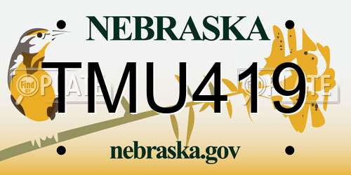 TMU419 Nebraska License Plate