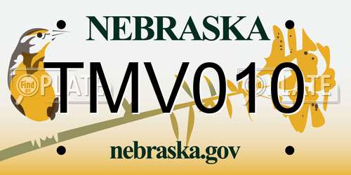 TMV010 Nebraska License Plate